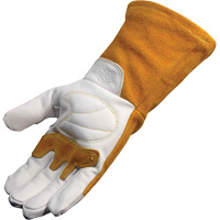 Gants de soudeur TIG/MIG de premi&egrave;re qualit&eacute; avec dos en cuir de vache refendue isol&eacute;es et ignifug&eacute;s Caiman, Cuir fleur de ch&egrave;vre, Taille T-Grand - PIP Global Safety GP1868/XL