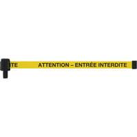 Banni&egrave;re PLUS, Attention - Entr&eacute;e Interdite, 15', Ruban Noir et jaune - Banner Stakes PL4150
