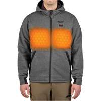 Chandail à capuchon chauffant M12<sup>MC</sup> (chandail seulement), Hommes, Grand, Gris, Poly-coton SHM619 | SCN Industrial