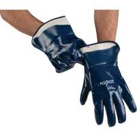 Gants &agrave; poignet de s&eacute;curit&eacute; de poids lourd, 10/T-Grand, R&ecirc;vetement Nitrile, Enveloppe en Coton - Produits de sécurité Zenith 