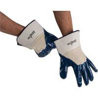Gants &agrave; poignet de s&eacute;curit&eacute; de poids lourd, 11/2T-Grand, R&ecirc;vetement Nitrile, Enveloppe en Coton - Produits de sécurité Zenith 