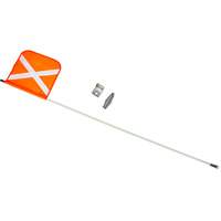 Tige de s&eacute;curit&eacute; robuste, Fixation Filet&eacute;, Hauteur 5', Orange avec X r&eacute;fl&eacute;chissant - Produits de sécurité Zenith 