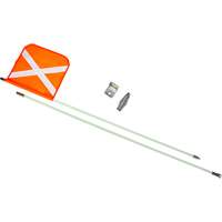Tige de s&eacute;curit&eacute; robuste, Fixation Filet&eacute;, Hauteur 8', Orange avec X r&eacute;fl&eacute;chissant - Produits de sécurité Zenith 