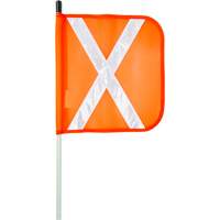 Tige de s&eacute;curit&eacute; robuste, Fixation Filet&eacute;, Hauteur 8', Orange avec X r&eacute;fl&eacute;chissant - Produits de sécurité Zenith 