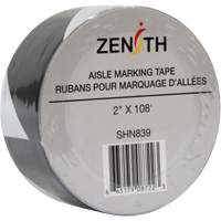 Ruban pour marquage d'all&eacute;es, 2" x 108', PVC, Noir et blanc - Produits de sécurité Zenith 