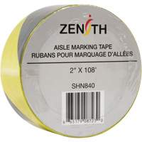 Ruban pour marquage d'all&eacute;es, 2" x 108', PVC, Noir et jaune - Produits de sécurité Zenith 