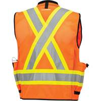 6680 Veste d'arpenteur antimicrobienne haute visibilit&eacute; avec dos en maille, Orange haute visibilit&eacute;, Petit, Polyester - Pioneer V1012050-S