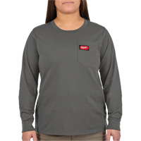 GRIDIRON Long Sleeve Pocket T-Shirt, Women's, 2X-Large, Grey - Milwaukee F551G-2X