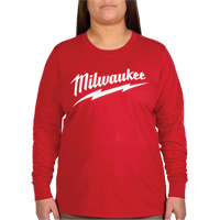 T-shirt &agrave; manches longues avec logo GRIDIRON, Femmes, T-Grand, Rouge - Milwaukee F553R-XL