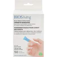 Blue Bandages, Fingertip, 3", Fabric Metal Detectable, Sterile - BIOS FA-104