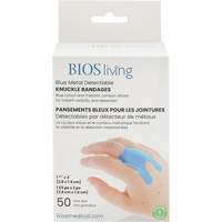Blue Bandages, Knuckle, 3", Fabric Metal Detectable, Sterile - BIOS FA-105