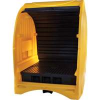 4-Drum Hard Cover Spill Pallet, 68.11" L x 61.61" W x 83.07" H, 1433 lbs. Load Capacity - Zenith Safety Products 