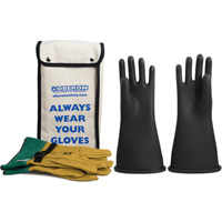 Class 2 Rubber Electrical Glove Kit, 9, 14" L, 37 cal/cm², NFPA 70E - Oberon GLVKT-BRC2-1409