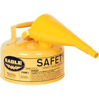 Safety Can for Diesel with Funnel, Type I, Galvanized Steel, 1 US gal., Yellow, FM Approved/UL/ULC Listed - Eagle Mfg. UI10FSY