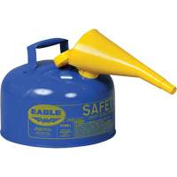 Bidon de s&eacute;curit&eacute; pour le k&eacute;ros&egrave;ne avec entonnoir, Type I, Acier galvanis&eacute;, 2 gal. US, Bleu, Homologu&eacute; FM/List&eacute; UL/ULC - Eagle Mfg. UI20FSB