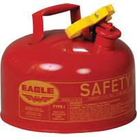 Bidon de s&eacute;curit&eacute; pour les produits inflammables, Type I, Acier galvanis&eacute;, 2 gal. US, Rouge, Homologu&eacute; FM/List&eacute; UL/ULC - Eagle Mfg. UI20S