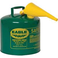 Safety Can for Combustibles with Funnel, Type I, Galvanized Steel, 5 US gal., Green, FM Approved/UL/ULC Listed - Eagle Mfg. UI50FSG