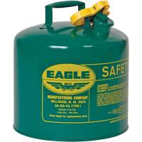 Safety Can for Combustibles, Type I, Galvanized Steel, 5 US gal., Green, FM Approved/UL/ULC Listed - Eagle Mfg. UI50SG