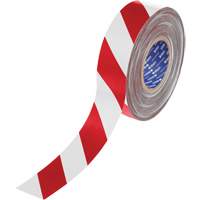 ToughStripe&reg; Max Floor Marking Tape, 2" x 100', Polyester, Red and White - Brady 177025