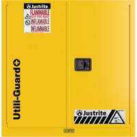 Utili-Guard+ Flammable Safety Cabinet, 30 gal., 1 Door, 43" W x 44" H x 22" D - Justrite U893020