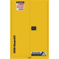 Utili-Guard+ Flammable Safety Cabinet, 45 gal., 2 Door, 43" W x 65" H x 22" D - Justrite U894520