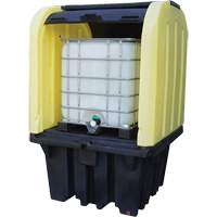 Palette anti-d&eacute;versement jaune &agrave; couvercle rigide roulant, 65" lo x 65" la x 101" h, Capacit&eacute; de charge 5000 lb - Enpac 4070-YE