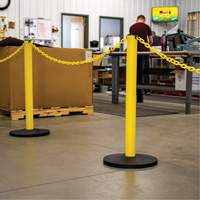 Industrial Stanchion Kit with Plastic Chain, 37" High, Yellow - Mr. Chain 71602-2