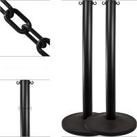 Industrial Stanchion Kit with Plastic Chain, 37" High, Black - Mr. Chain 71603-2