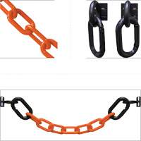 Magnetic Chain Barrier Warehouse Kit, Orange, 2" Link, 15' Length - Mr. Chain 77412