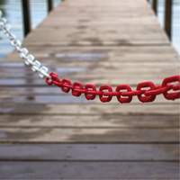 Bicolour Plastic Barrier Chain, Green/White, 2" Link, 500' Length - Mr. Chain 50033-500