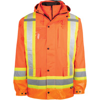 Manteau haute visibilit&eacute; 7-en-1, Polyester, Orange haute visibilit&eacute;, T-petit - Barry & Boulerice 116501ORXS