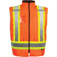 Manteau haute visibilit&eacute; 7-en-1, Polyester, Orange haute visibilit&eacute;, T-petit - Barry & Boulerice 116501ORXS