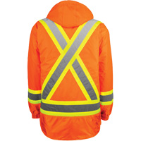 Manteau haute visibilit&eacute; 7-en-1, Polyester, Orange haute visibilit&eacute;, T-petit - Barry & Boulerice 116501ORXS