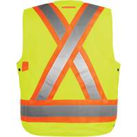 Veste haute visibilit&eacute; pour arpenteur, Orange haute visibilit&eacute;, Petit, Polyester - Barry & Boulerice 116522YLS