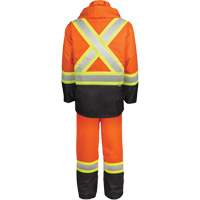 Ensemble de pluie haute visibilit&eacute; en tissu 150 deniers, Polyester, Grand, Orange haute visibilit&eacute; - Barry & Boulerice 116586ORL