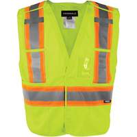 High-Visibility 5-Point Tear Away Vest, High Visibility Orange, Medium/Small, Polyester - Barry & Boulerice 116600YLSM