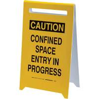 Panneau de sol “Caution Confined Space Entry In Progress”, Anglais - Brady 52393
