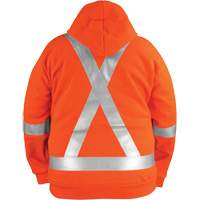 High-Visibility Wind Resistant Zip-Front Sweatshirt with DetachableHood, Men's, Small, High Visibility Orange, 27.7 cal/cm² - Big Bill RT27WP12-R-ORA-S
