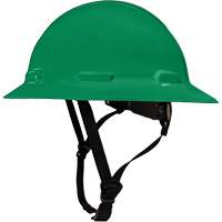 Casque de s&eacute;curit&eacute; &agrave; bordure compl&egrave;te LIDGUARD avec mentonni&egrave;re, R&eacute;pond aux normes CSA type 1, Suspension Rochet, Ventil&eacute; - Dentec 14LIDCSFR1-GRN
