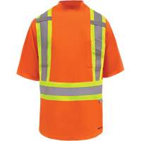 Viking&reg; Safety Bamboo Lined T-shirt, Polyester, Small, High Visibility Orange - Viking 6008O-S