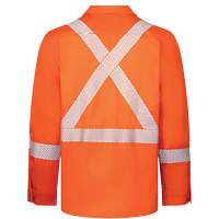 Chemise de travail haute visibilit&eacute; &agrave; bandes segment&eacute;es 7 oz de luxe Avenger, Style 652, Hommes, Petit, Orange - IFR Workwear ASO652-S