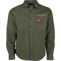 GRIDIRON Flannel Shirt, Men's, 3X-Large, Green - Milwaukee M552E-3X