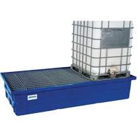 2 IBC Blue Poly Spill Containment Pallet with Galvanized Grating - Denios K22-0450