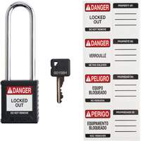 Velocity Safety Lockout Padlock, Black, Keyed Different, Nylon, 1-1/2" Width - Brady SDPL-BLK-76ST-KD