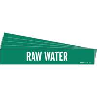 Marqueur de tuyau Raw Water, Autocollant, 2-1/4" h x 14" la, Blanc/vert - Brady 7230-1-PK