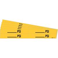 "Blank PSI" Pipe Markers, Self-Adhesive, 1-1/8" H x 7" W, Black on Yellow - Brady 7310-4-PK