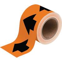 Directional Arrow Pipe Marker Tape, 90', Black on Orange - Brady 91410