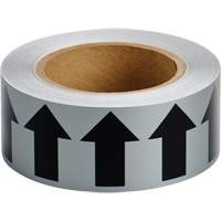 Directional Arrow Pipe Marker Tape, 90', Black on Grey - Brady 91419