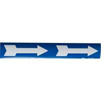 Arrow Pipe Markers, Self-Adhesive, 4" H x 12" W, White on Blue - Brady 93392