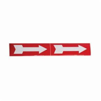 Marqueurs de tuyau avec fl&egrave;ches, Autocollant, 2-1/4" h x 7" la, Blanc/rouge - Brady 76505